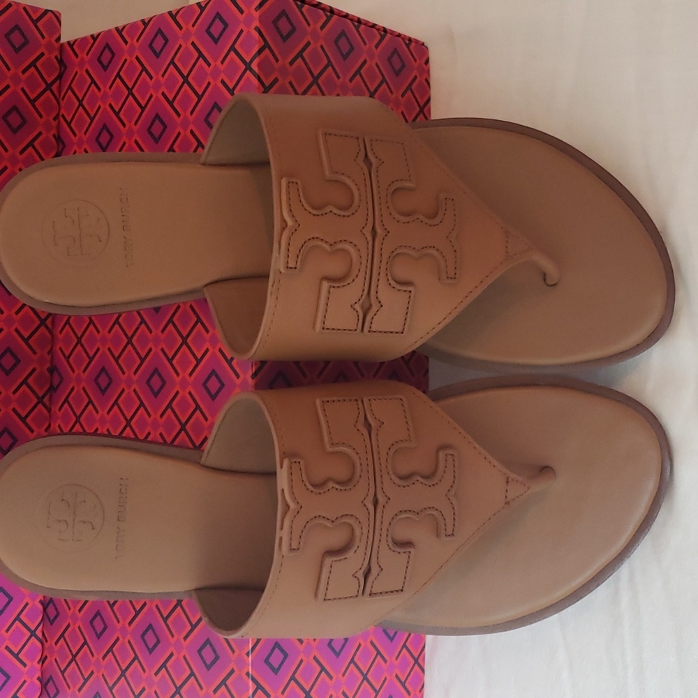 Tory Burch Weston Full Logo Thong Sandal - Picture 2 of 9